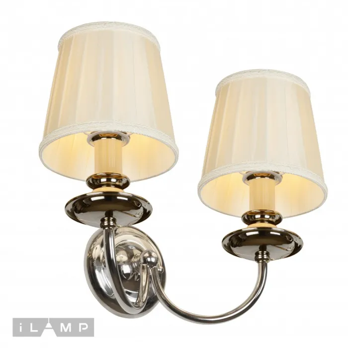 Настенный светильник iLamp Armonia W2510-2 Никель+беж от ImperiumLoft