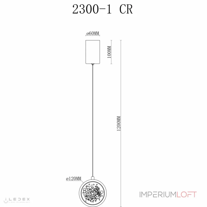 Подвесной светильник iLedex Sonos 2300-1 CR