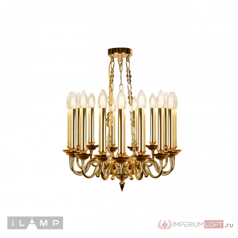 Подвесная люстра iLamp Louvre MD8551-15 Золотая от ImperiumLoft