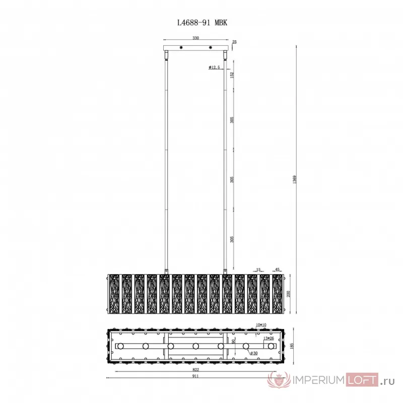 Светильник подвесной iLAMP Panorama L4688-91 MBK от ImperiumLoft