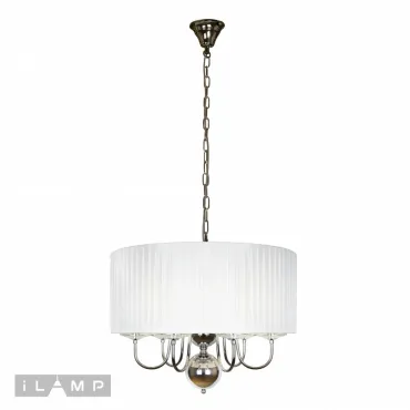 Подвесная люстра iLamp Lucia P5784-6 Хром+белый от ImperiumLoft