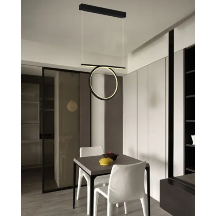 Подвесной светильник DeLight Collection Led Ring SS-L0834P-20W Цвет арматуры черный Цвет плафонов черный от ImperiumLoft