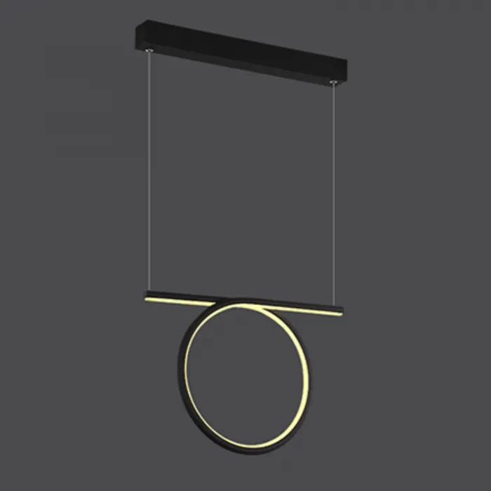 Подвесной светильник DeLight Collection Led Ring SS-L0834P-20W Цвет арматуры черный Цвет плафонов черный от ImperiumLoft