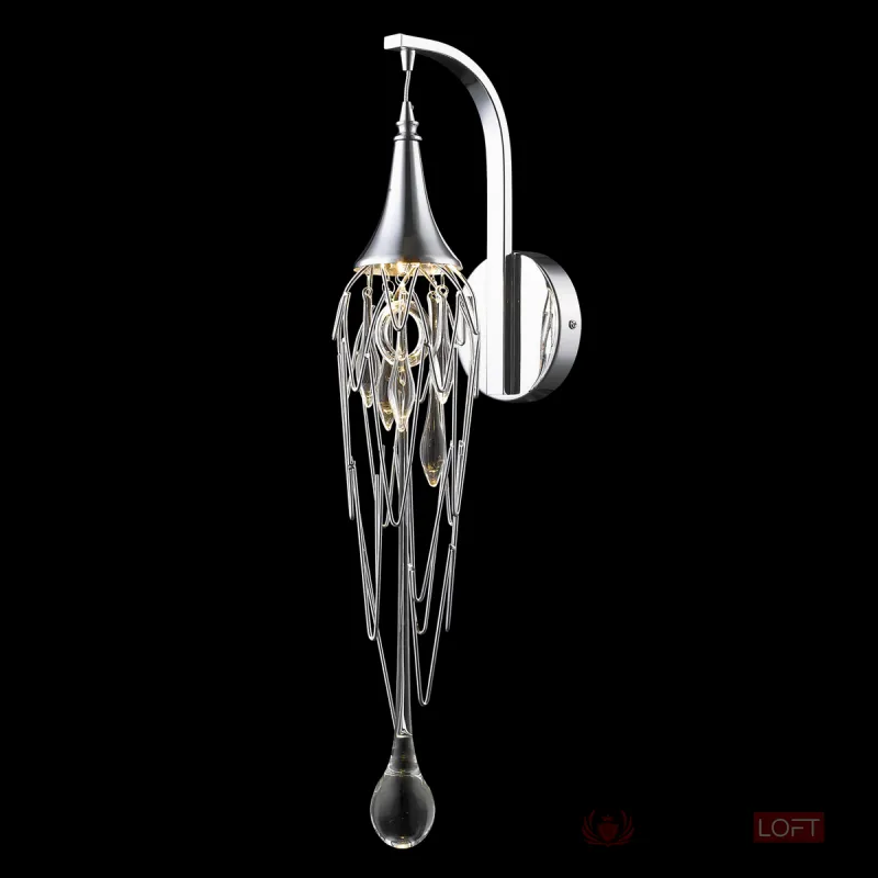 Бра DeLight Collection Goddess Tears W68009S-1 chrome Цвет арматуры хром Цвет плафонов хром от ImperiumLoft