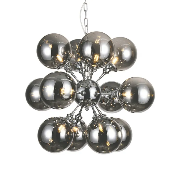 Подвесная люстра DeLight Collection Ludlow KG0770P-12 Цвет арматуры хром Цвет плафонов серый от ImperiumLoft