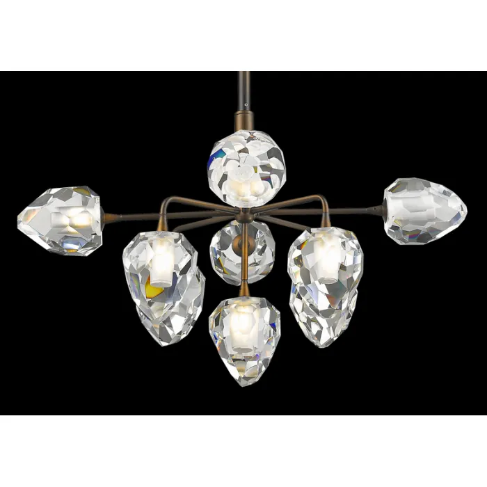 Люстра на штанге DeLight Collection On The Rocks P68038L-9 gold Цвет арматуры золото Цвет плафонов прозрачный от ImperiumLoft