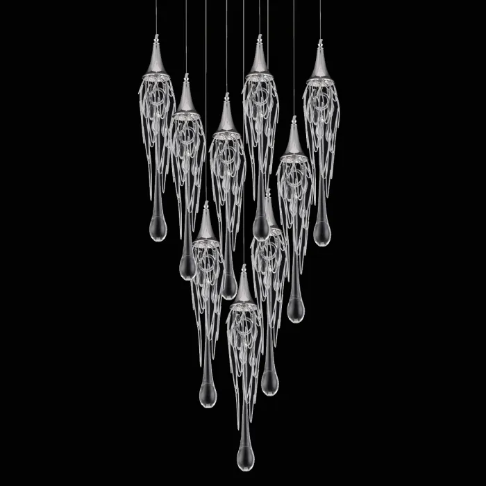 Подвесной светильник DeLight Collection Goddess Tears P68009L-9H chrome Цвет арматуры хром Цвет плафонов хром от ImperiumLoft