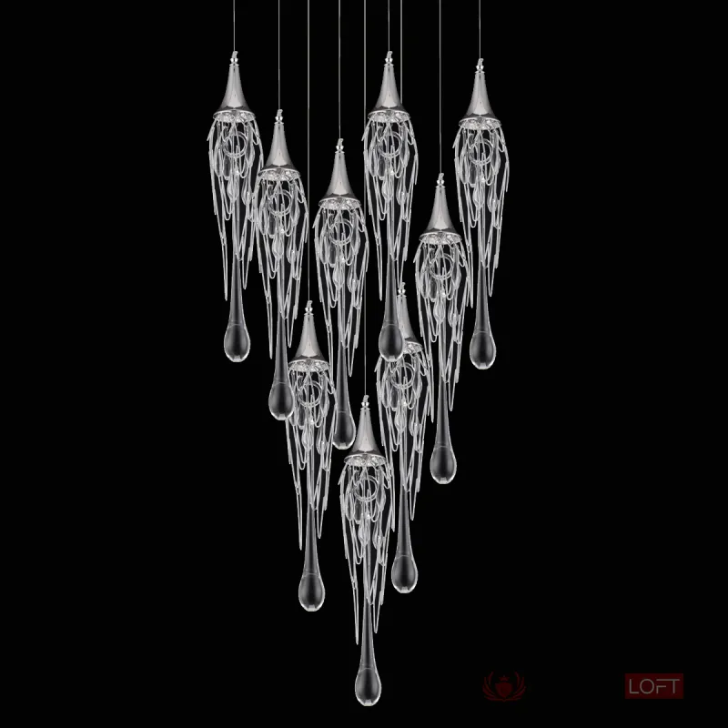 Подвесной светильник DeLight Collection Goddess Tears P68009L-9H chrome Цвет арматуры хром Цвет плафонов хром от ImperiumLoft