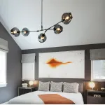 Люстра на штанге DeLight Collection Bubble KG0579P-5 smoky Цвет арматуры черный Цвет плафонов серый от ImperiumLoft