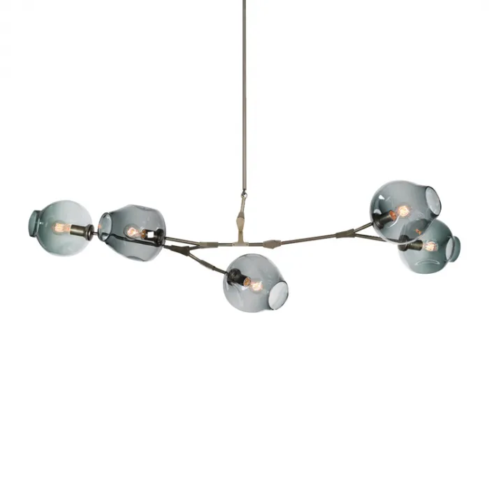 Люстра на штанге DeLight Collection Bubble KG0579P-5 smoky Цвет арматуры черный Цвет плафонов серый от ImperiumLoft