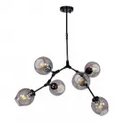Люстра на штанге Bubble 6 black/smoky