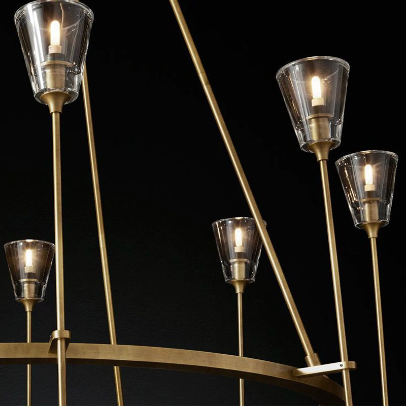 Люстра на штанге Torche De Verre 8 gold
