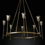 Люстра на штанге Torche De Verre 8 gold