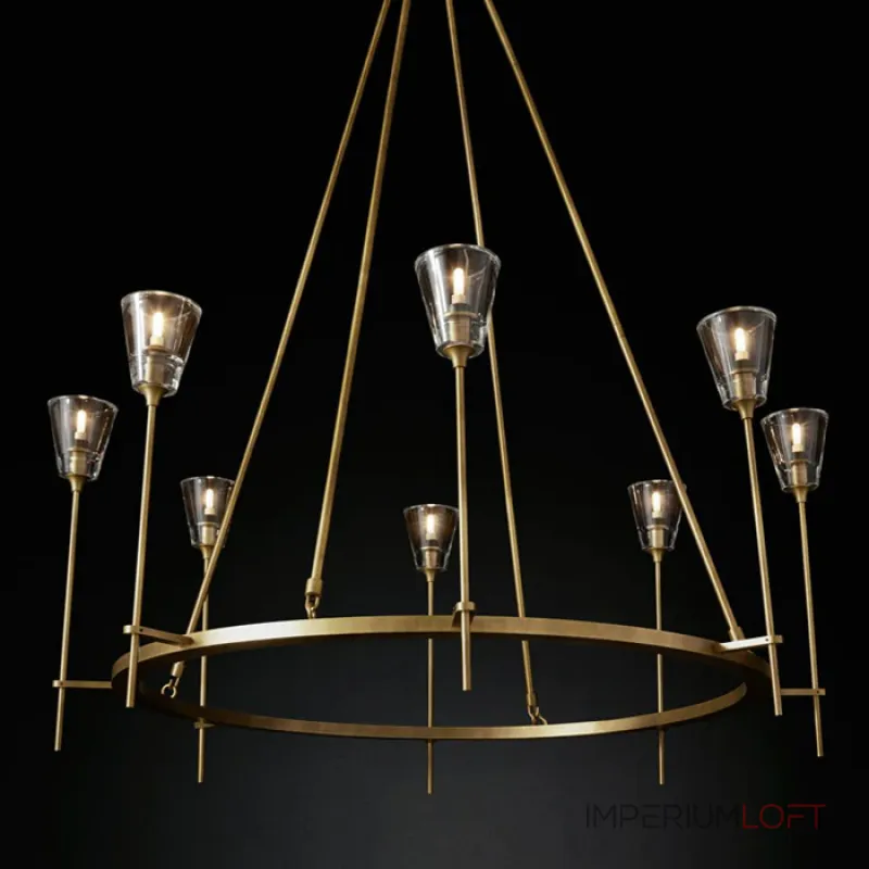 Люстра на штанге Torche De Verre 8 gold