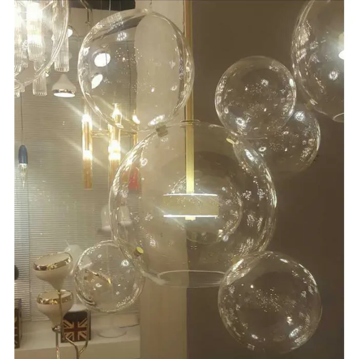 Подвесной светильник DeLight Collection Bolle 9214P-5 Цвет арматуры желтый Цвет плафонов прозрачный от ImperiumLoft