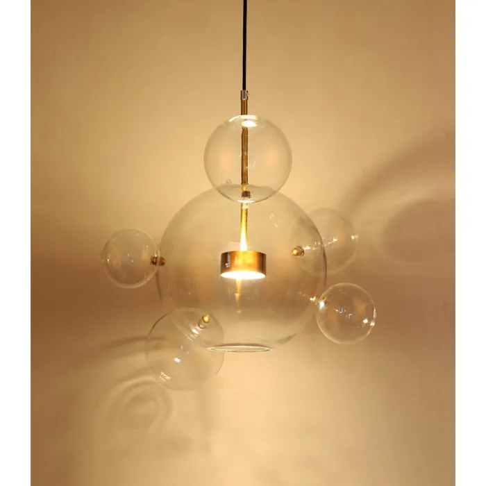 Подвесной светильник DeLight Collection Bolle 9214P-5 Цвет арматуры желтый Цвет плафонов прозрачный от ImperiumLoft