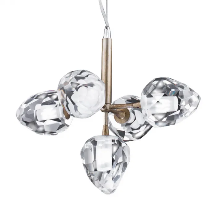 Люстра на штанге DeLight Collection On The Rocks P68038M-5 gold Цвет арматуры золото Цвет плафонов прозрачный от ImperiumLoft