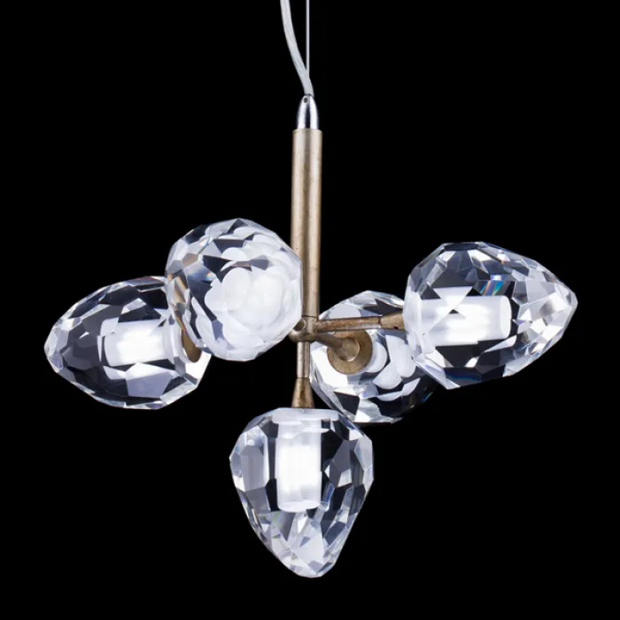 Люстра на штанге DeLight Collection On The Rocks P68038M-5 gold Цвет арматуры золото Цвет плафонов прозрачный от ImperiumLoft