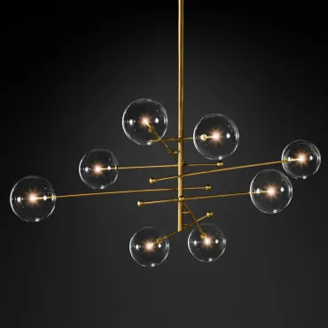 Подвесной светильник DeLight Collection Globe Mobile KG0835P-8 brass Цвет арматуры латунь Цвет плафонов прозрачный от ImperiumLoft