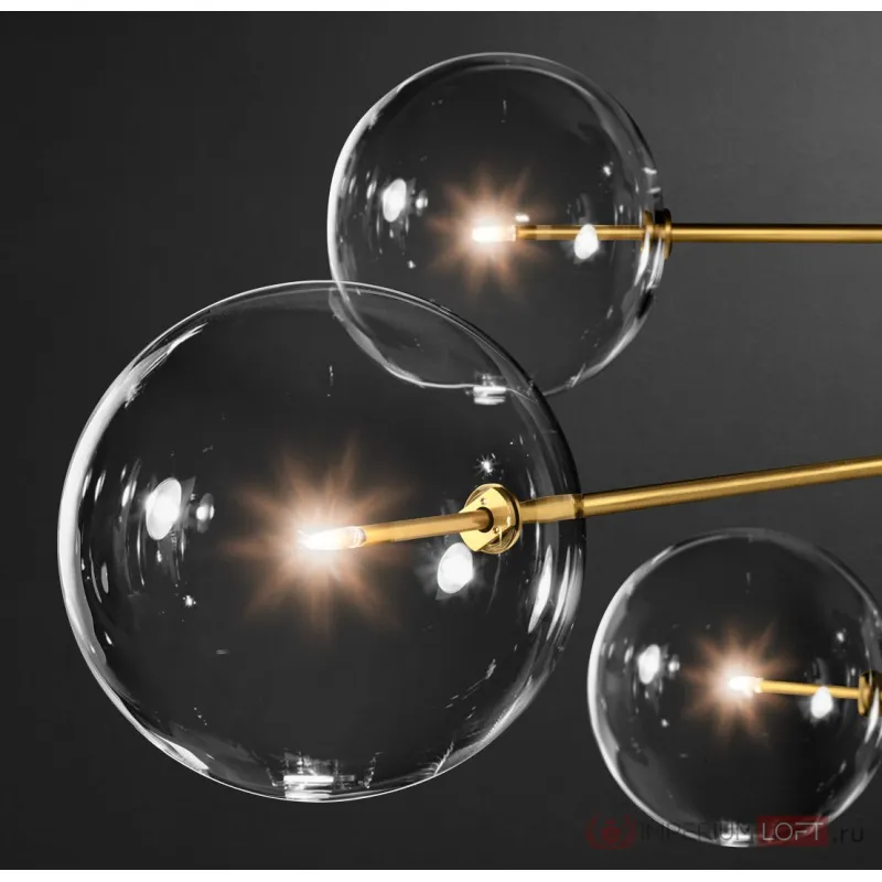 Подвесной светильник DeLight Collection Globe Mobile KG0835P-8 brass Цвет арматуры латунь Цвет плафонов прозрачный от ImperiumLoft