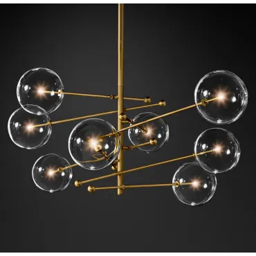 Подвесной светильник DeLight Collection Globe Mobile KG0835P-8 brass Цвет арматуры латунь Цвет плафонов прозрачный от ImperiumLoft