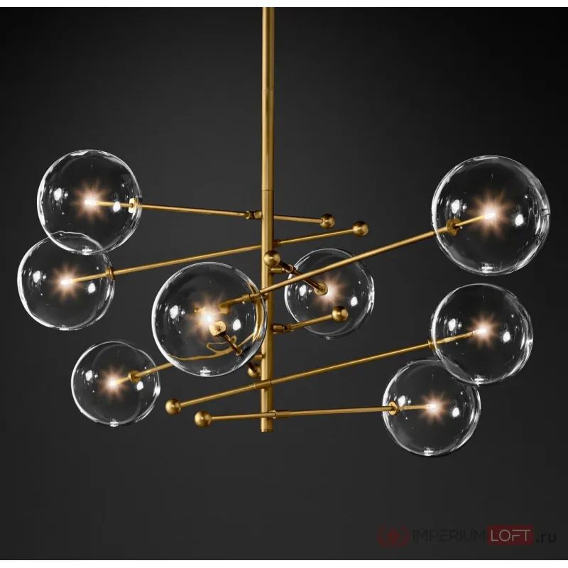 Подвесной светильник DeLight Collection Globe Mobile KG0835P-8 brass Цвет арматуры латунь Цвет плафонов прозрачный от ImperiumLoft