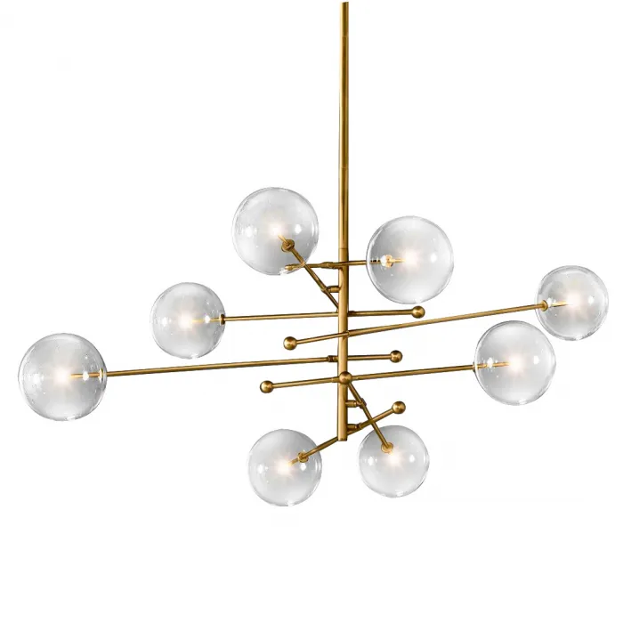 Подвесной светильник DeLight Collection Globe Mobile KG0835P-8 brass Цвет арматуры латунь Цвет плафонов прозрачный от ImperiumLoft