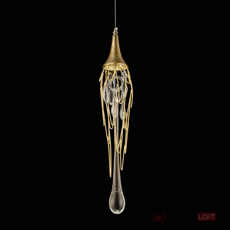 Подвесной светильник DeLight Collection Goddess Tears P68009S-1H gold Цвет арматуры желтый Цвет плафонов желтый от ImperiumLoft