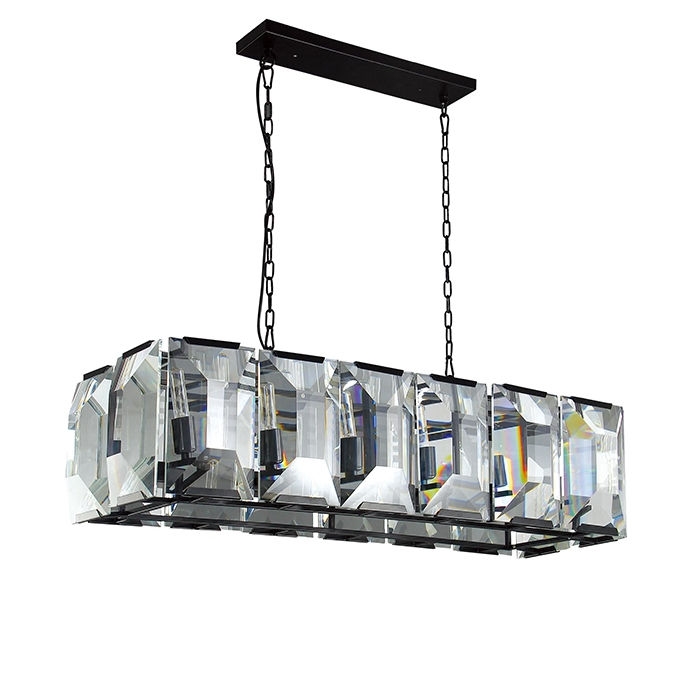 Подвесной светильник DeLight Collection Harlow Crystal KR0354P-12 Цвет арматуры черный Цвет плафонов прозрачный от ImperiumLoft