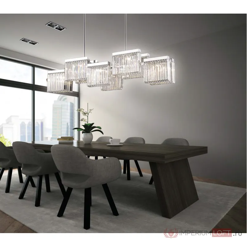 Светильник на штанге DeLight Collection Broadway EP68031L-10 chrome Цвет арматуры хром Цвет плафонов прозрачный от ImperiumLoft