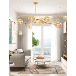 Подвесной светильник DeLight Collection Bubble 7058/7B black Цвет арматуры черный Цвет плафонов серый от ImperiumLoft