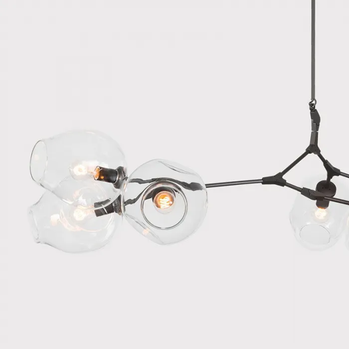 Люстра на штанге DeLight Collection Bubble KG0579P-7 clear цвет арматуры черный цвет плафонов прозрачный от ImperiumLoft