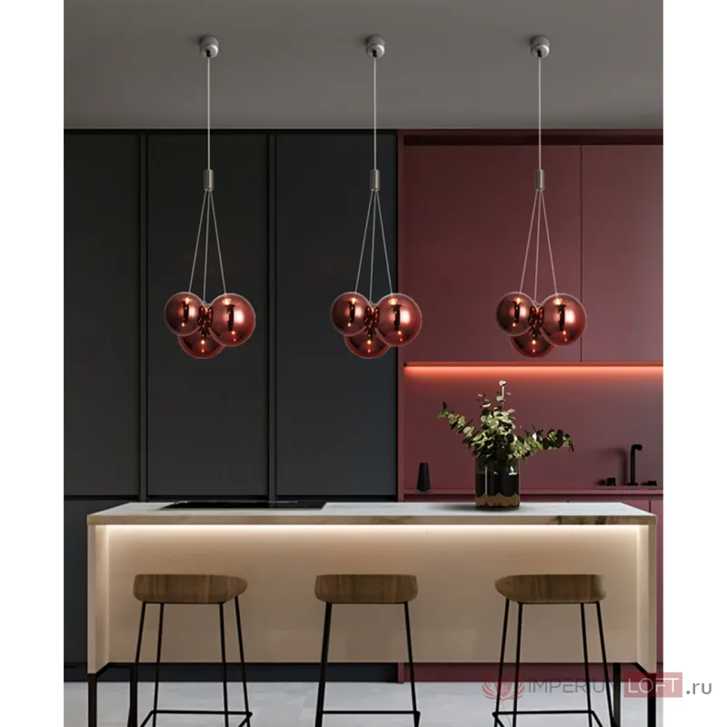 Подвесной светильник 19152P/3 rose gold от ImperiumLoft