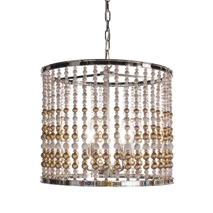 Подвесной светильник DeLight Collection Wood Light KW0783P-4 silver Цвет арматуры серебро Цвет плафонов серый от ImperiumLoft