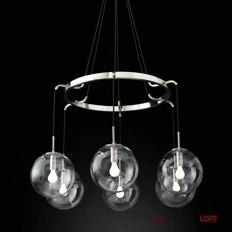 Подвесной светильник DeLight Collection Languedoc KG0838P-6 Цвет арматуры хром Цвет плафонов прозрачный от ImperiumLoft