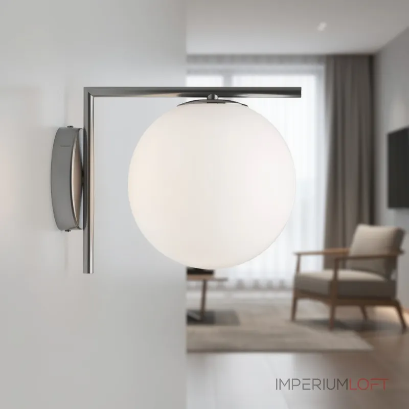 Бра FlexIC Lights Family Michael Anastassiades Chrome со стеклянным плафоном в форме шара
