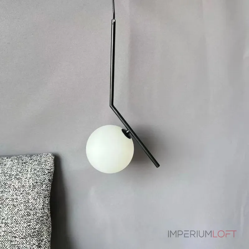 Подвесной светильник FlexIC Lights Family Michael Anastassiades D25 Black со стеклянным плафоном в форме шара Подвесной светильник FlexIC Lights Family Michael Anastassiades D25 Black со стеклянным плафоном в форме шара