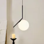 Подвесной светильник FlexIC Lights Family Michael Anastassiades D25 Black со стеклянным плафоном в форме шара