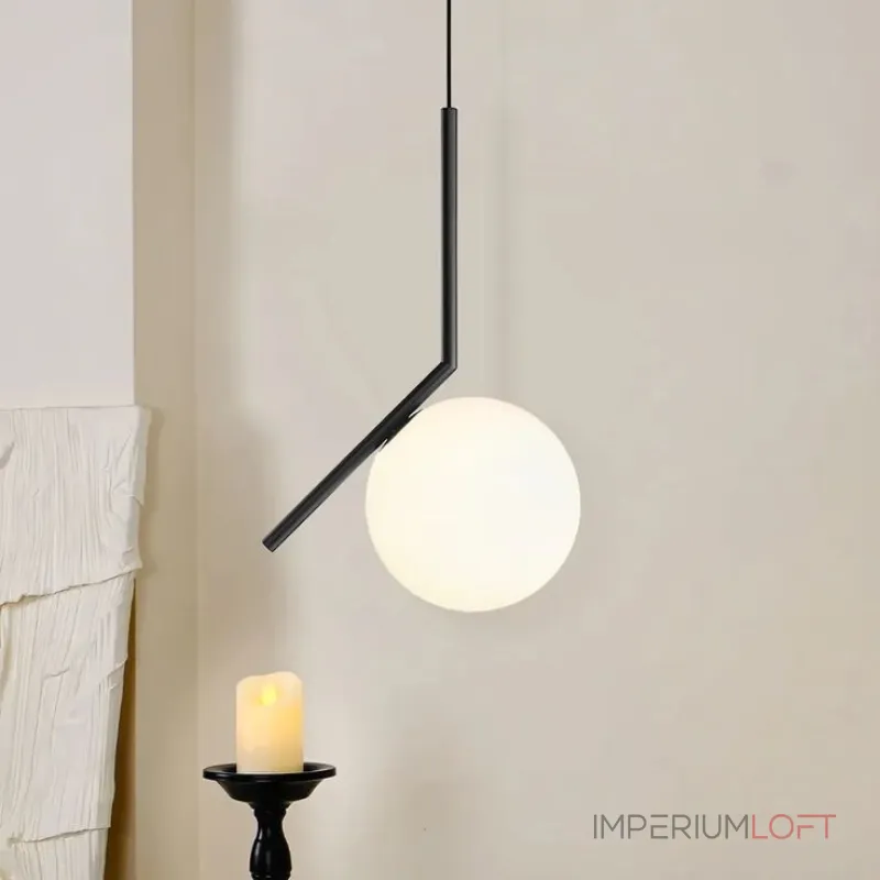 Подвесной светильник FlexIC Lights Family Michael Anastassiades D25 Black со стеклянным плафоном в форме шара Подвесной светильник FlexIC Lights Family Michael Anastassiades D25 Black со стеклянным плафоном в форме шара