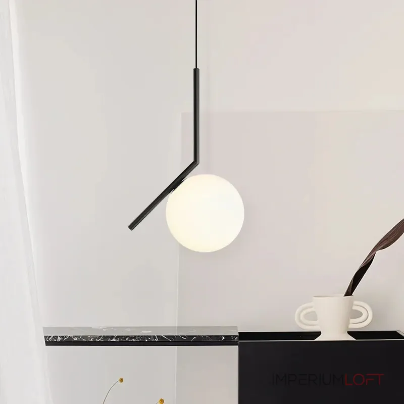 Подвесной светильник FlexIC Lights Family Michael Anastassiades D25 Black со стеклянным плафоном в форме шара Подвесной светильник FlexIC Lights Family Michael Anastassiades D25 Black со стеклянным плафоном в форме шара