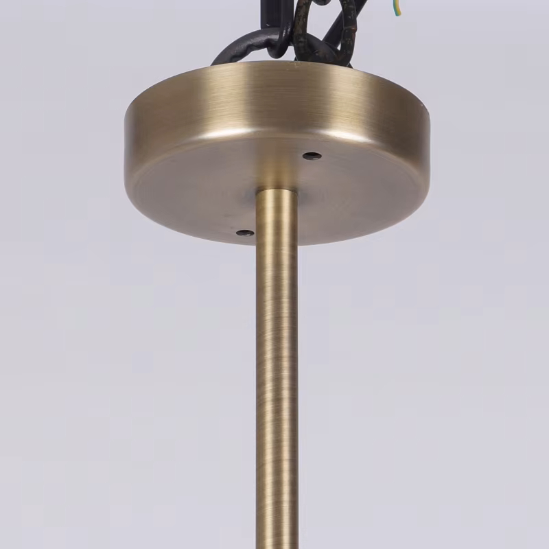Люстра на штанге RH Quenouilles Round Chandelier D600 Brass в индустриальном стиле