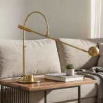 Настольная лампа Restoration Hardware ORBITER II desk lamp Brass с поворотным плафоном