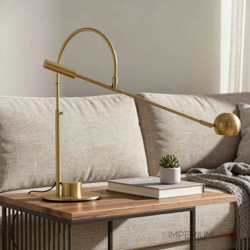 Настольная лампа Restoration Hardware ORBITER II desk lamp Brass с поворотным плафоном Настольная лампа Restoration Hardware ORBITER II desk lamp Brass с поворотным плафоном