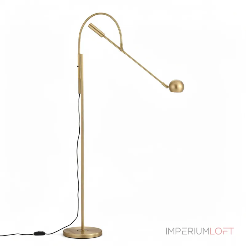 Торшер Restoration Hardware ORBITER II Task Floor Brass с поворотным плафоном Торшер Restoration Hardware ORBITER II Task Floor Brass с поворотным плафоном