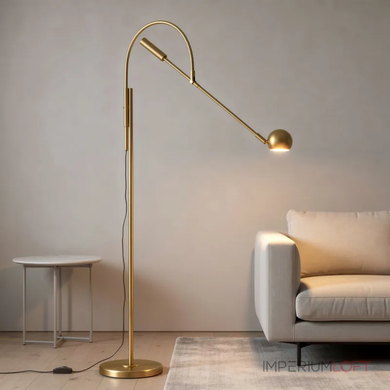 Торшер Restoration Hardware ORBITER II Task Floor Brass с поворотным плафоном Торшер Restoration Hardware ORBITER II Task Floor Brass с поворотным плафоном