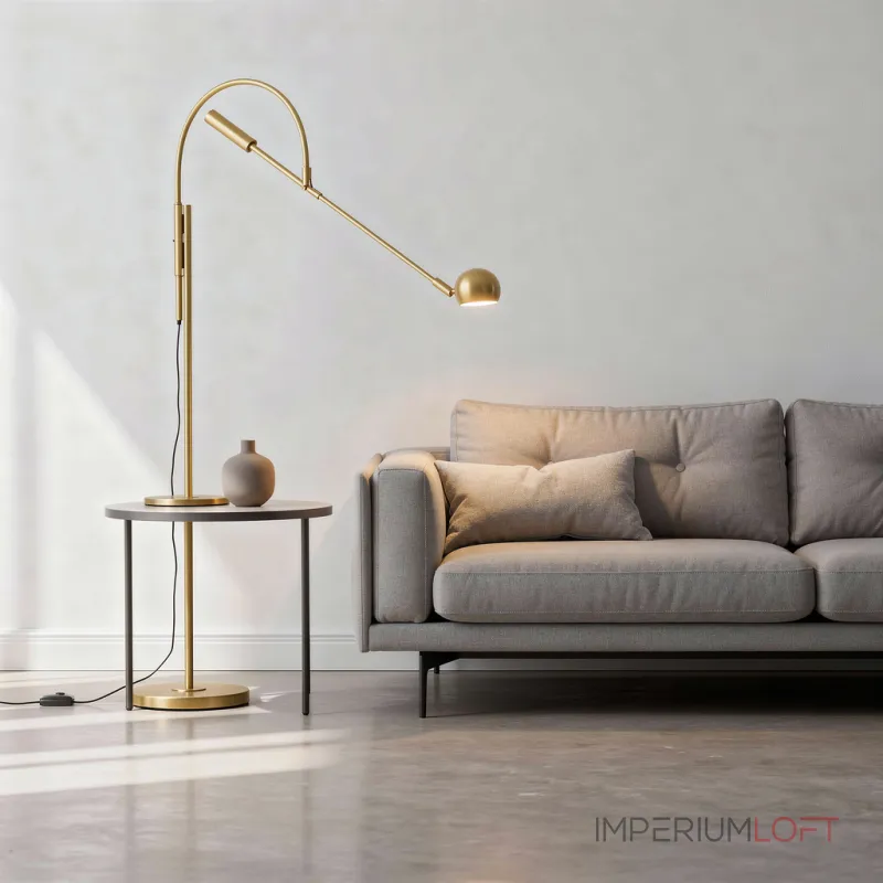 Торшер Restoration Hardware ORBITER II Task Floor Brass с поворотным плафоном Торшер Restoration Hardware ORBITER II Task Floor Brass с поворотным плафоном