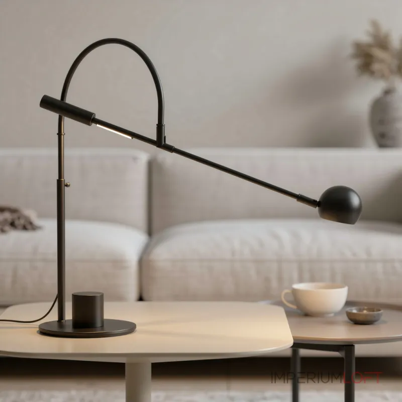 Настольная лампа Restoration Hardware ORBITER II desk lamp Black с поворотным плафоном