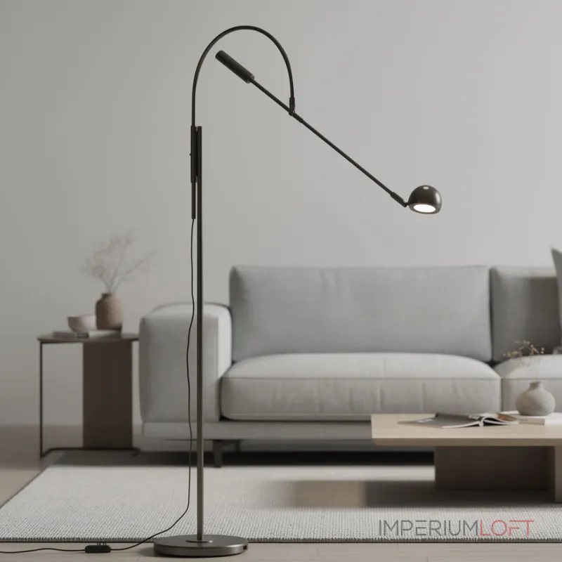 Торшер Restoration Hardware ORBITER II Task Floor Black с поворотным плафоном Торшер Restoration Hardware ORBITER II Task Floor Black с поворотным плафоном
