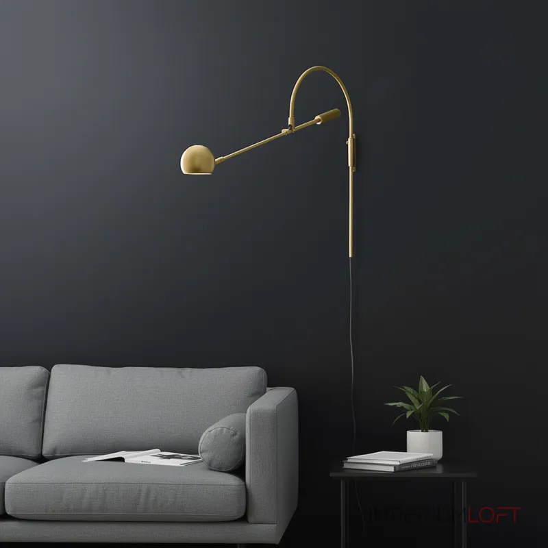 Бра Restoration Hardware ORBITER II Wall lamp Brass с поворотным плафоном