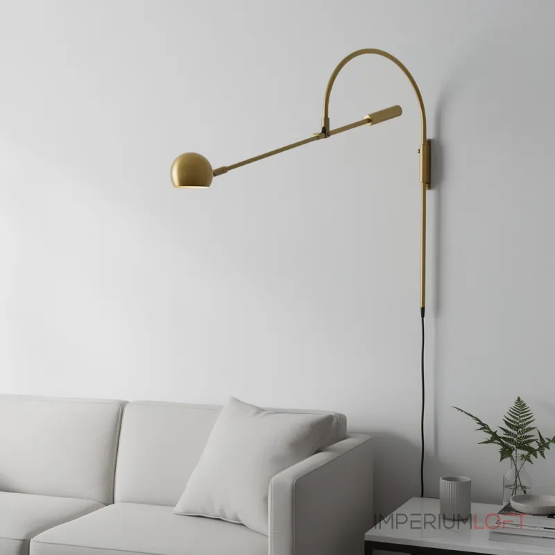Бра Restoration Hardware ORBITER II Wall lamp Brass с поворотным плафоном